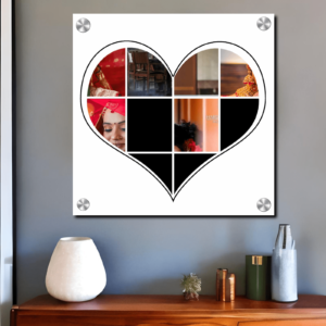 10 Photo Collage Heart Shape Acrylic Wall Photo  Photo Collage Heart Shape Gifting