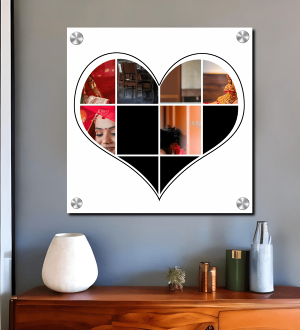 10 Photo Collage Heart Shape Acrylic Wall Photo  Photo Collage Heart Shape Gifting