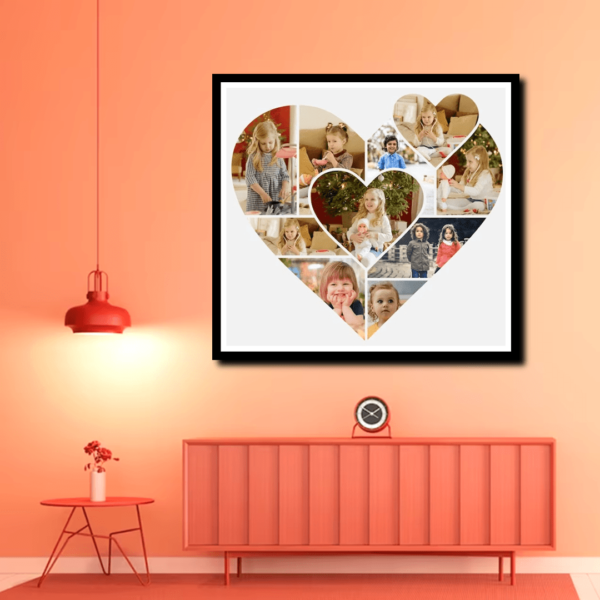 10 pictures heart shape photo Frame collage  Pic Collage Photo Frame Wall Decor For Gifting