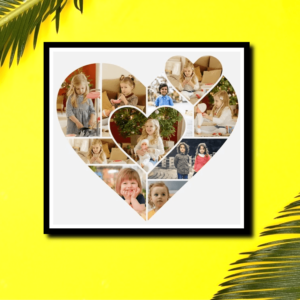 10 pictures heart shape photo Frame collage  Pic Collage Photo Frame Wall Decor For Gifting