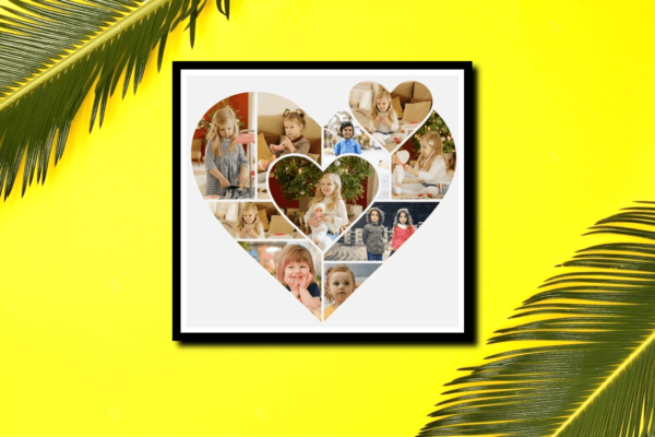 10 pictures heart shape photo Frame collage  Pic Collage Photo Frame Wall Decor For Gifting