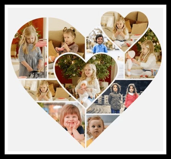 10 pictures heart shape photo Frame collage  Pic Collage Photo Frame Wall Decor For Gifting