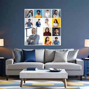 13 Photo Simple Collage Square Shape Acrylic Wall Photo  Wall Decor Gifting Family Photo