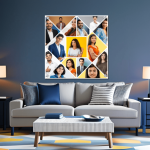 15 Photo Collage Diagonal Multi Shape Acrylic Wall Photo For Gifting  Family Photo Collage