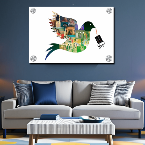 20 Photo Collage Flying Bird Acrylic Wall Photo  Anniversary And Birthday Gifting Photo