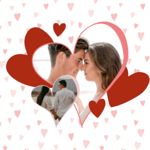 2 Picture Heart Shape Red And Pink Couple Photo Collage For Gifting | Acrylic Photo Frame 5 2 picture Red and Blush Pink Happy Valentine’s Day Couple Photo Collage | Acrylic Photo Frame For Gifting