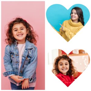 3 Photo two heart Shape Collage Frame For Gifting Wall Art | Best Gifting Idea Picture Collage Acrylic Photo