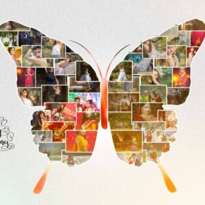 44 Butterfly Photo Collage Acrylic Wall Photo For Gifting | Family Photo Collage Acrylic Frame