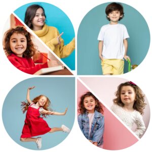 6 kids picture collage | children's collage Acrylic Photo | Photo Collage For Kids For Gifting 5 6 Picture Baby Birthday Photo Collage Acrylic Frame | Flower Cut Photo Collage For Birthday Gifts