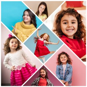 7 Kids Picture Collage Diagonal Shape Acrylic Photo Frame | Birthday Gift Baby Picture Collage