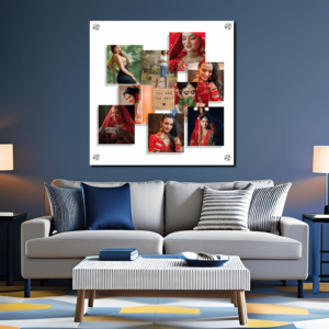 9 Photo Square Shape Photo Collage Acrylic Wall Photo For Gifting  Wall Decor Gifting