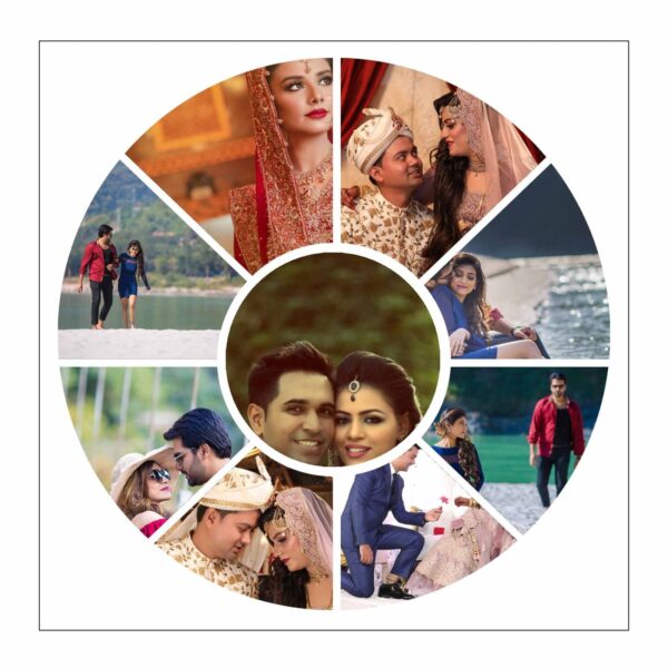 9 Photo Round Shape Collage Acrylic Wall Photo For Gifting | Acrylic Photo Collage Frame Wall Decor