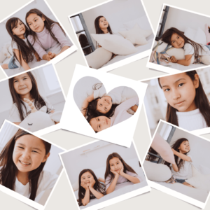 9 Picture Simple Heart Shaped Family Photo Collage | Acrylic Photo Frame Gift For Friends, Kids