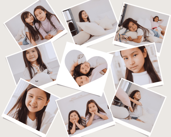 9 Picture Simple Heart Shaped Family Photo Collage | Acrylic Photo Frame Gift For Friends, Kids