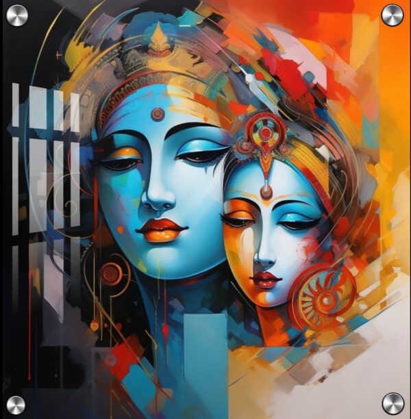 God Krishna and Radha photo Acrylic Painting  Best housewarming present ideas