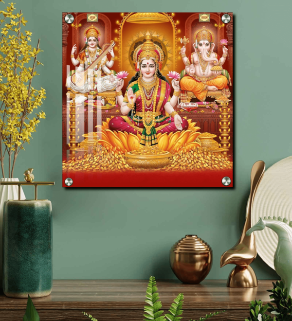 Laxmi Mata Photo In Acrylic Print Gift For House Warming Ceremony | Goddess Laxmi Wall Decor Acrylic Photo Frame