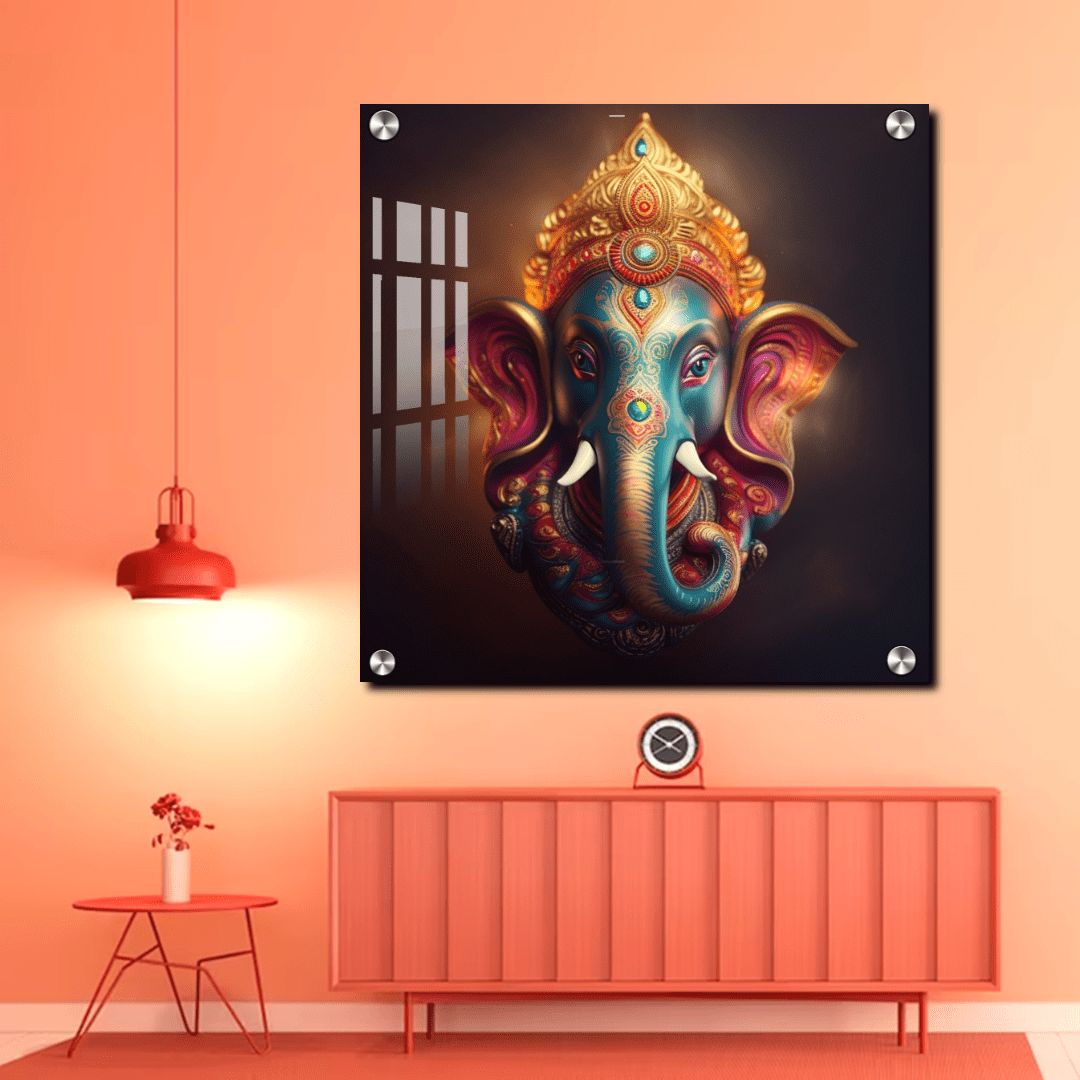 Lord Ganesh Ji Acrylic Photo Wall Art Housewarming Gift Ganesh Ji Photo Wall Decor