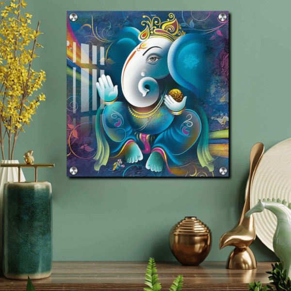 Lord Ganesh Ji Acrylic Wall Painting Housewarming Gifts | Ganesh Ji Photo Wall Art Gift Idea