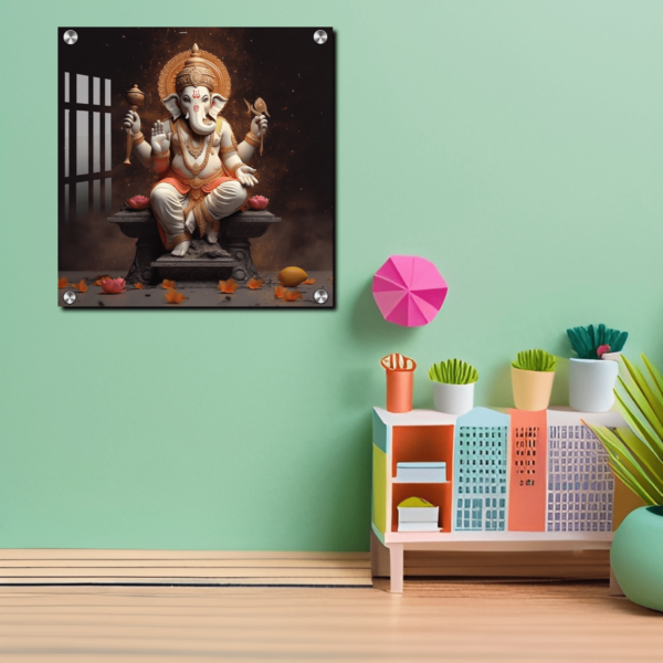 Lord Ganpati Ji Acrylic Photo Frame Housewarming Wall Decor Gifts | Ganesh Ji Photo Wall Art Gift Idea