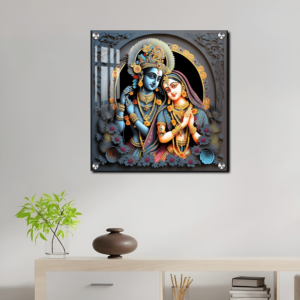Lord Radha Krishna Acrylic wall painting  photo Frame Gifts for housewarming