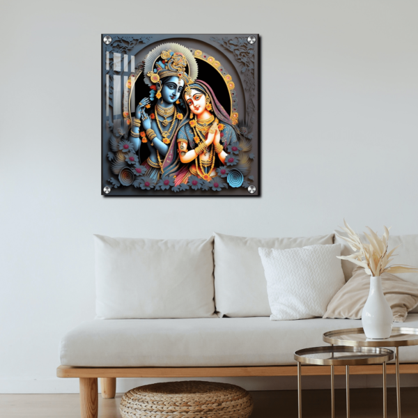 Lord Radha Krishna Acrylic wall painting  photo Frame Gifts for housewarming