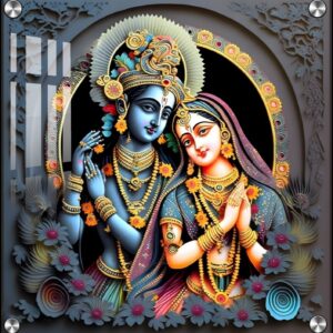 Lord Radha Krishna Acrylic wall painting  photo Frame Gifts for housewarming