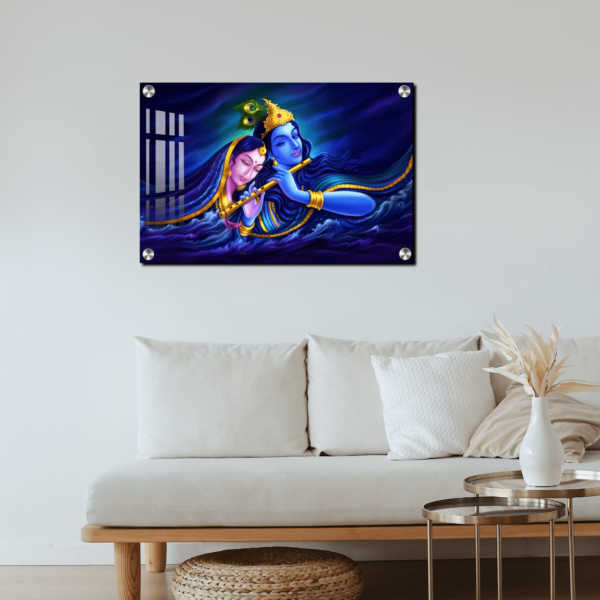 Radha Krishna Acrylic Wall Painting | God Krishna And Radha Photo Frame Wall Decor