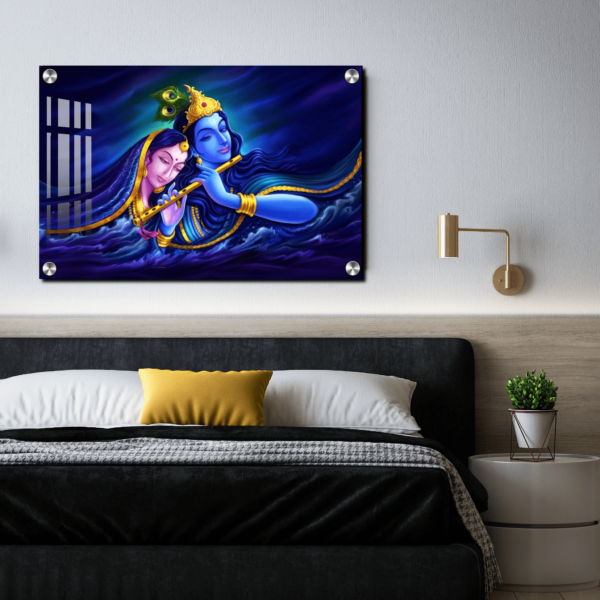 Radha Krishna Acrylic Wall Painting | God Krishna And Radha Photo Frame Wall Decor