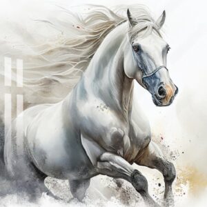 White Horse Acrylic Wall Art Painting | Best Gifts For House Warming Ceremony Wall Photo