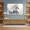White Horse Acrylic Wall Art Painting | Best Gifts For House Warming Ceremony Wall Photo