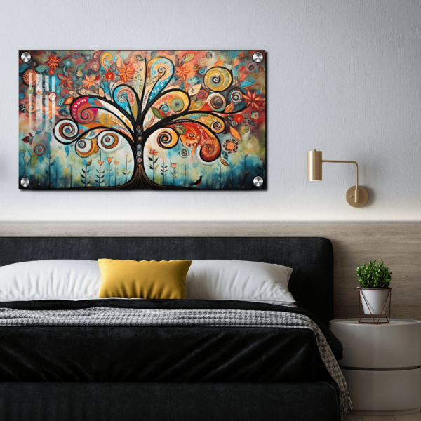 Abstract Tree Painting Acrylic Wall Art Griha Pravesh gift ideas | Best Gifts For House Warming Ceremony Wall Photo