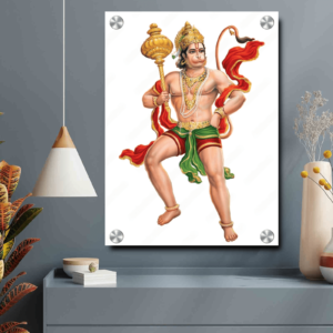 Bajrangbali Photo In Acrylic Print Wall Art Housewarming Gift | Lord Hanuman Ji Wall Decor Photo