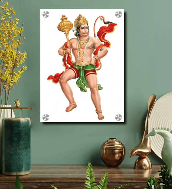 Bajrangbali Photo In Acrylic Print Wall Art Housewarming Gift | Lord Hanuman Ji Wall Decor Photo