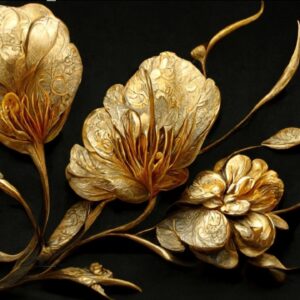 Golden Flower Acrylic Wall Painting | Acrylic Wall Art For Living Room Housewarming Gifting 10 Golden Flower Acrylic Wall Painting For Wall Best Housewarming Gifts | Best Wall Art Photo, Wall Decor Gift