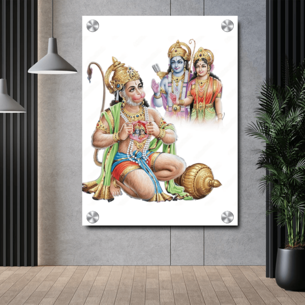 Hanuman Ji With Lord Ram Ji Acrylic Photo Wall Art Housewarming Gifts | Lord Hanuman Ji Wall Hanging Photo