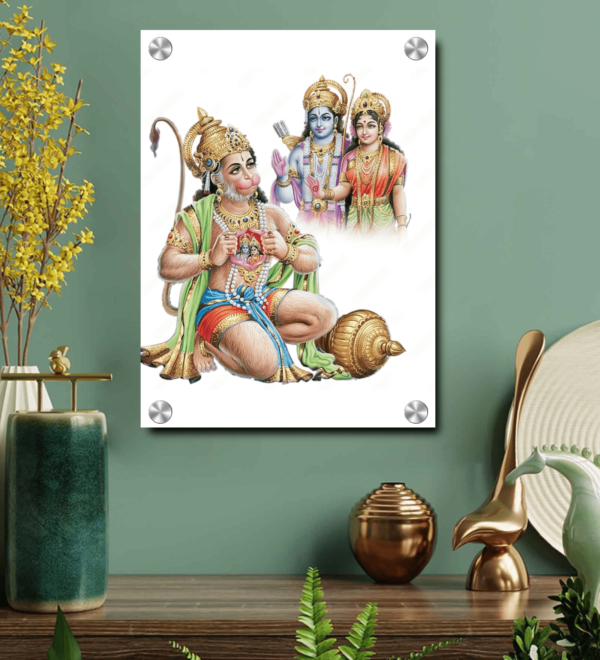 Hanuman Ji With Lord Ram Ji Acrylic Photo Wall Art Housewarming Gifts | Lord Hanuman Ji Wall Hanging Photo