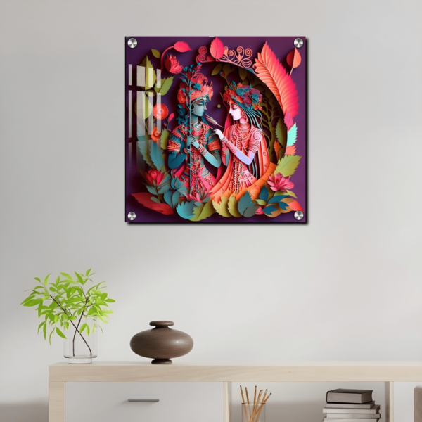 Modern Art Radha Krishna Acrylic Wall Painting | Best Housewarming Gift For Friends, Family