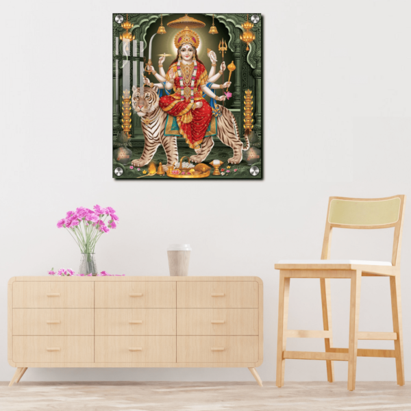 Maa Durga Acrylic Photo For Wall Housewarming Gifts | Goddess Durga Wall Decor Acrylic Photo Frame