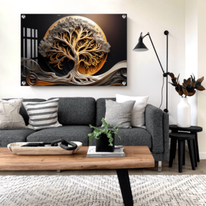 Metal Tree Acrylic Photo Print Wall Art Housewarming Gifts For Friends | Best Wall Decor Photo For Living Room