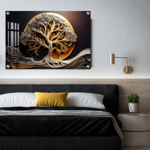 Metal Tree Acrylic Photo Print Wall Art Housewarming Gifts For Friends | Best Wall Decor Photo For Living Room