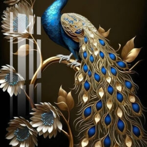 Golden Peacock Acrylic Wall Photo Housewarming Gift Ideas | Acrylic Photo Frame Wall Decor