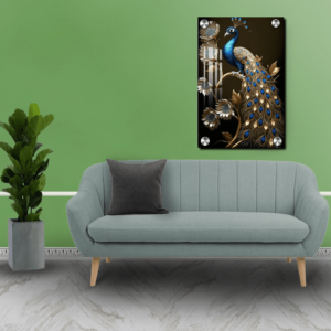 Golden Peacock Acrylic Wall Photo Housewarming Gift Ideas | Acrylic Photo Frame Wall Decor