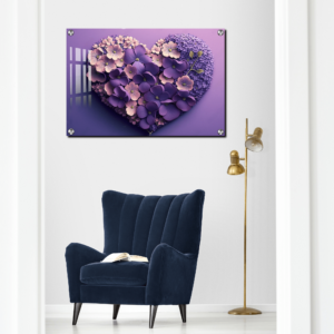 Purple Heart Shape Acrylic Wall Photo Gift Ideas | Best Gift For Birthday Anniversary Wall Photo