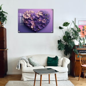 Purple Heart Shape Acrylic Wall Photo Gift Ideas | Best Gift For Birthday Anniversary Wall Photo