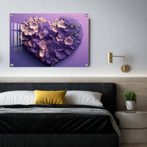 Purple Heart Shape Acrylic Wall Photo Gift Ideas | Best Gift For Birthday Anniversary Wall Photo