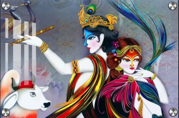 radha krishna acrylic wall photo-housewarming gift ideas