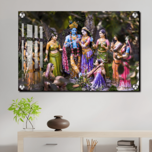 Radha Krishna with Gopi Acrylic Wall Decor | House warming ceremony gifts Radha Krishna Photo Wall Photo