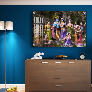 God Radha Krishna With Gopi Acrylic Wall Decor Photo | Radha Krishna Acrylic God Photo 9 Radha Krishna with Gopi Acrylic Wall Decor | House warming ceremony gifts Radha Krishna Photo Wall Photo