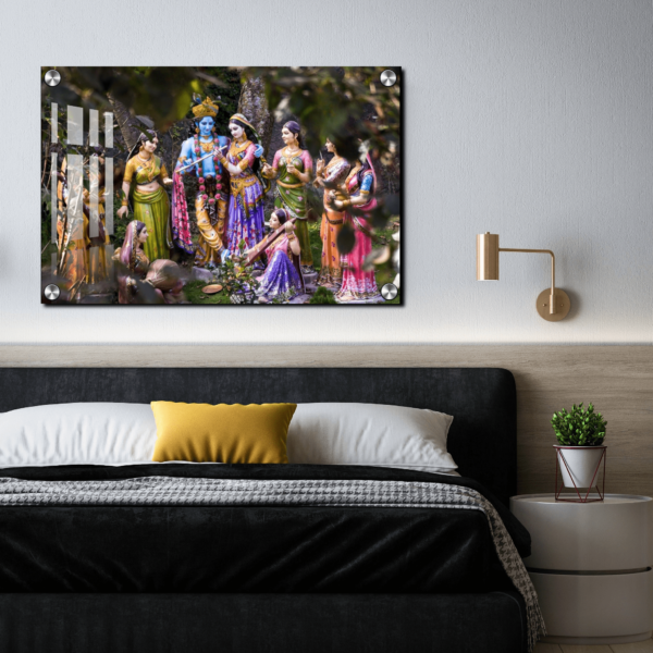 Radha Krishna with Gopi Acrylic Wall Decor | House warming ceremony gifts Radha Krishna Photo Wall Photo