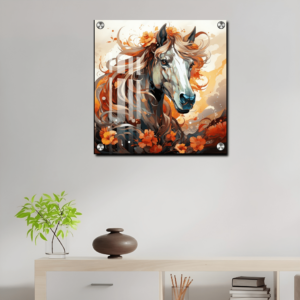 Single Horse Acrylic Painting Best Gift For Griha Pravesh | Best housewarming present ideas